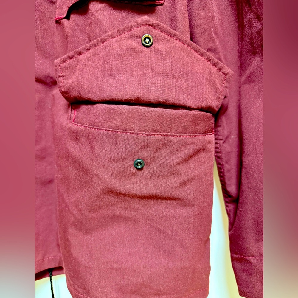COLUMBIA FOUR-POCKET COTTON FIELD JACKET IN BURGUNDY - Picture 7 of 9